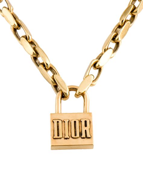 dior necklace chain and lock|vintage dior necklace.